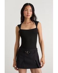 Lulus - Brayden Square Neck Bodysuit - Lyst