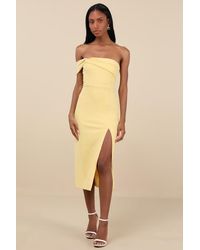 Lulus - Twist And Make Up One-Shoulder Bodycon Midi Dress - Lyst