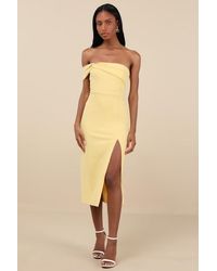 Lulus - Twist And Make Up One-Shoulder Bodycon Midi Dress - Lyst