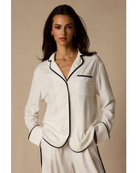 Lulus - Surina Ivory And Long Sleeve Two-Piece Pajama Set - Lyst