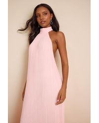 Lulus - Marta Pleated Backless Maxi Dress - Lyst