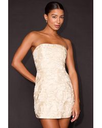 Lulus - Rhodea Floral Jacquard Strapless Mini Dress - Lyst