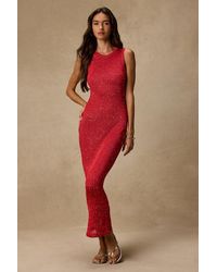 Lulus - Jordi Sequin Crochet Knit Maxi Dress - Lyst