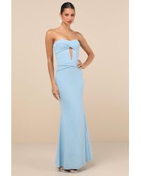 Lulus - Elegant Finesse Pleated Cutout Maxi Dress - Lyst