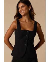 Lulus - Poised Impulse Sleeveless Button-Front Vest Top - Lyst