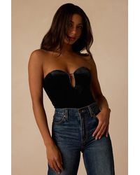 Lulus - Cha Cha Velvet Strapless Bodysuit - Lyst