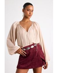 Lulus - Hestia Gathered Balloon Sleeve Top - Lyst