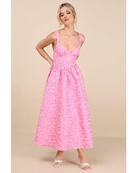 Lulus - Rudra Floral Jacquard A-Line Backless Midi Dress - Lyst