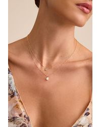 Lulus - Leire Rhinestone Pearl Layered Necklace - Lyst