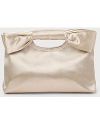 Lulus - Total Romantic Satin Bow Clutch - Lyst