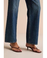 Lulus - Massima Croc-Embrossed Kitten Heel Thong Sandals - Lyst
