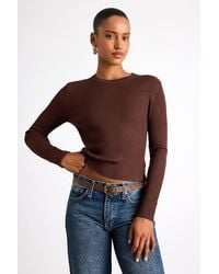 Lulus Basics - Karlee Ribbed Knit Long Sleeve Sweater Top - Lyst