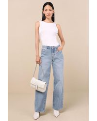 Rolla's - Kate Light Wash Mid-Rise Baggy Jeans - Lyst