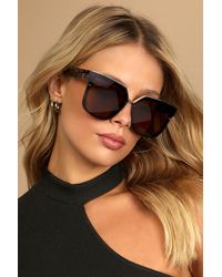 Lulus - Main Frame Tortoise Rimless Sunglasses - Lyst
