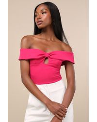 Lulus - Wylah Off-The-Shoulder Cutout Bodysuit - Lyst