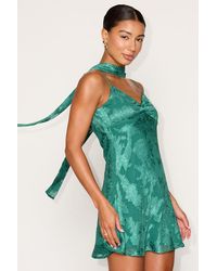Lulus - Aydah Floral Burnout Slip Mini Dress And Scarf Set - Lyst