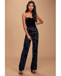 Lulus - Love About It Velvet Strapless Jumpsuit - Lyst