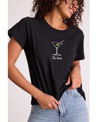 Chaser Brand - Tini Time Cotton Embroidered Tee - Lyst