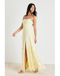 Lulus - Abundant Charm Pale 3D Floral Applique Maxi Dress - Lyst