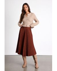 Lulus - Raylie Suede Pleated Midi Skirt - Lyst