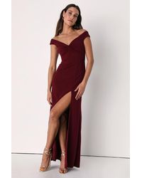 Lulus - Behold My Love Off-The-Shoulder Twist-Front Maxi Dress - Lyst