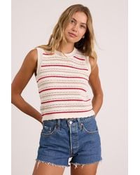 Lush - Kipi Multi Striped Sweater Knit Tank Top - Lyst