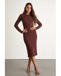Lulus - The Best Yet Ribbed Bodycon Sweater Dress - Lyst
