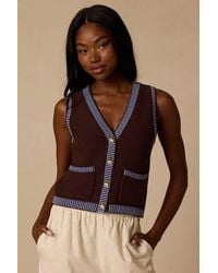 Lush - Rennie Striped Button-Front Sweater Top - Lyst