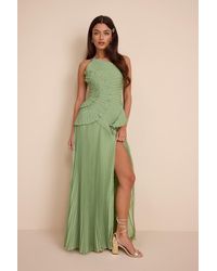 Lulus - Magdalene Light Pleated Asymmetrical Maxi Dress - Lyst