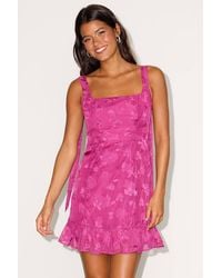Lulus - No One Prettier Floral Embroidered Tie-Strap Mini Dress - Lyst