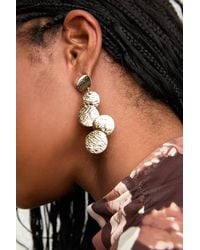 Lulus - Liara Textured Drop Statement Earrings - Lyst