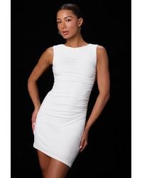 Lulus - Danica Slinky Knit Asymmetrical Ruched Mini Dress - Lyst
