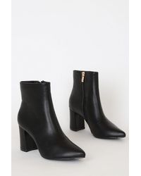Lulus - Sarai Pointed-Toe Ankle Booties - Lyst
