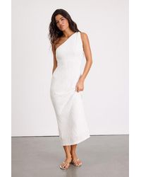 Lulus - Aristea Textured One-Shoulder Midi Dress - Lyst