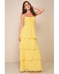Lulus - Seriously Sensational Strapless Tiered Maxi Dress - Lyst