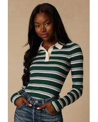 Lulus - Opal And Striped Ribbed Knit Collar Top - Lyst