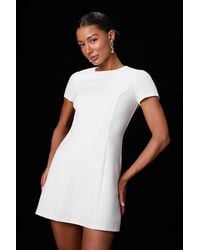 Lulus - Renetta Ponte Knit Short Sleeve Mini Dress - Lyst