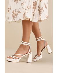 Lulus - Antonnia Strappy High Heel Ankle Wrap Sandals - Lyst
