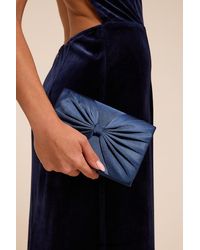 Lulus - Carmelita Satin Bow Clutch - Lyst