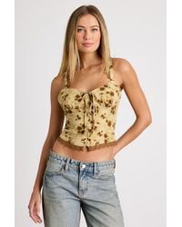 Lulus - Josetta Light Floral Crochet Lace Button-Front Tank Top - Lyst