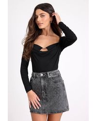 Daze Denim - Stash Washed Denim Rhinestone Mini Skirt - Lyst