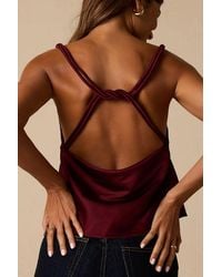 Lulus - Ariel Satin Cowl Neck Tank Top - Lyst