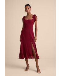 Lulus - Summer Invite Tie-Strap Tiered Midi Dress - Lyst