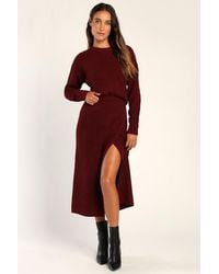 Lulus - Autumn Sweetheart Waffle Knit Two-Piece Sweater Dress - Lyst