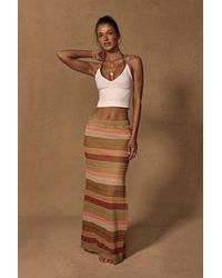 Lulus - Lailey Multi Striped Crochet Maxi Skirt - Lyst