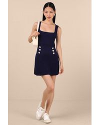 Lulus - Audie Ribbed Knit Sleeveless Sweater Mini Dress - Lyst