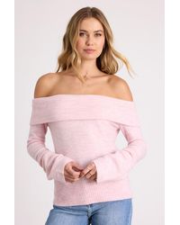 Lulus - Melinda Space Dye Off-The-Shoulder Sweater Top - Lyst