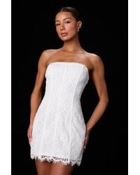 Lulus - Daley Lace Strapless Mini Dress - Lyst