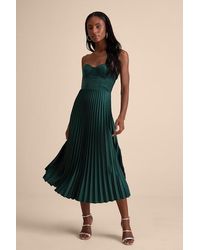 Lulus - Irelyn Satin Bustier Midi Dress - Lyst