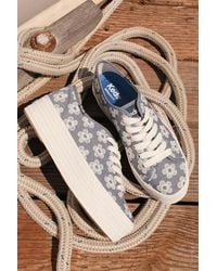 Keds - Triple Up Floral Embroidered Platform Sneakers - Lyst